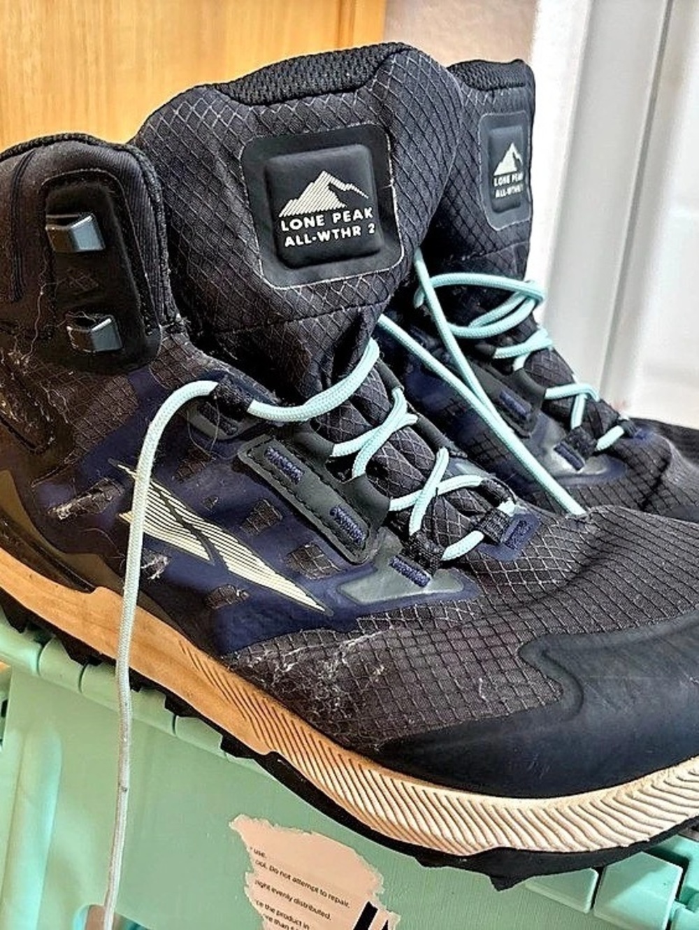 Altra Lone Peak ALL-WTHR Mid 2 Women's Trail Shoes US 7 Black & Blue